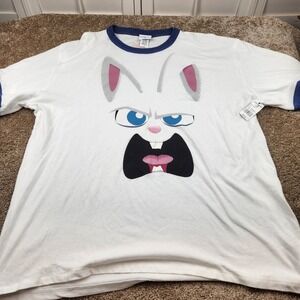 Universal Studios Secret Life of Pets Snowball Ringer T-Shirt White Blue 3X NEW